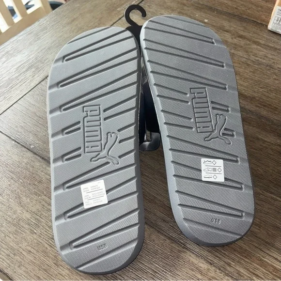 Puma Gray and Orange Sporty Slide Sandals - Picture 4 of 7